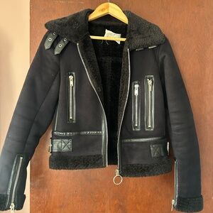 Black Zara moto jacket